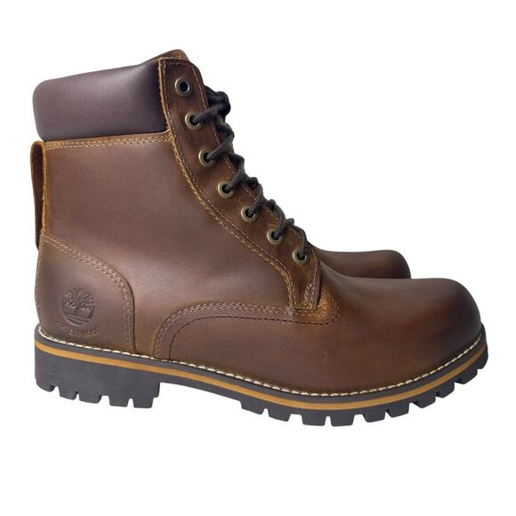 Timberland Rugged Boots 6" Shaft Men's 9.5 M Premium Waterproof Brown Leather - Picture 1 of 12